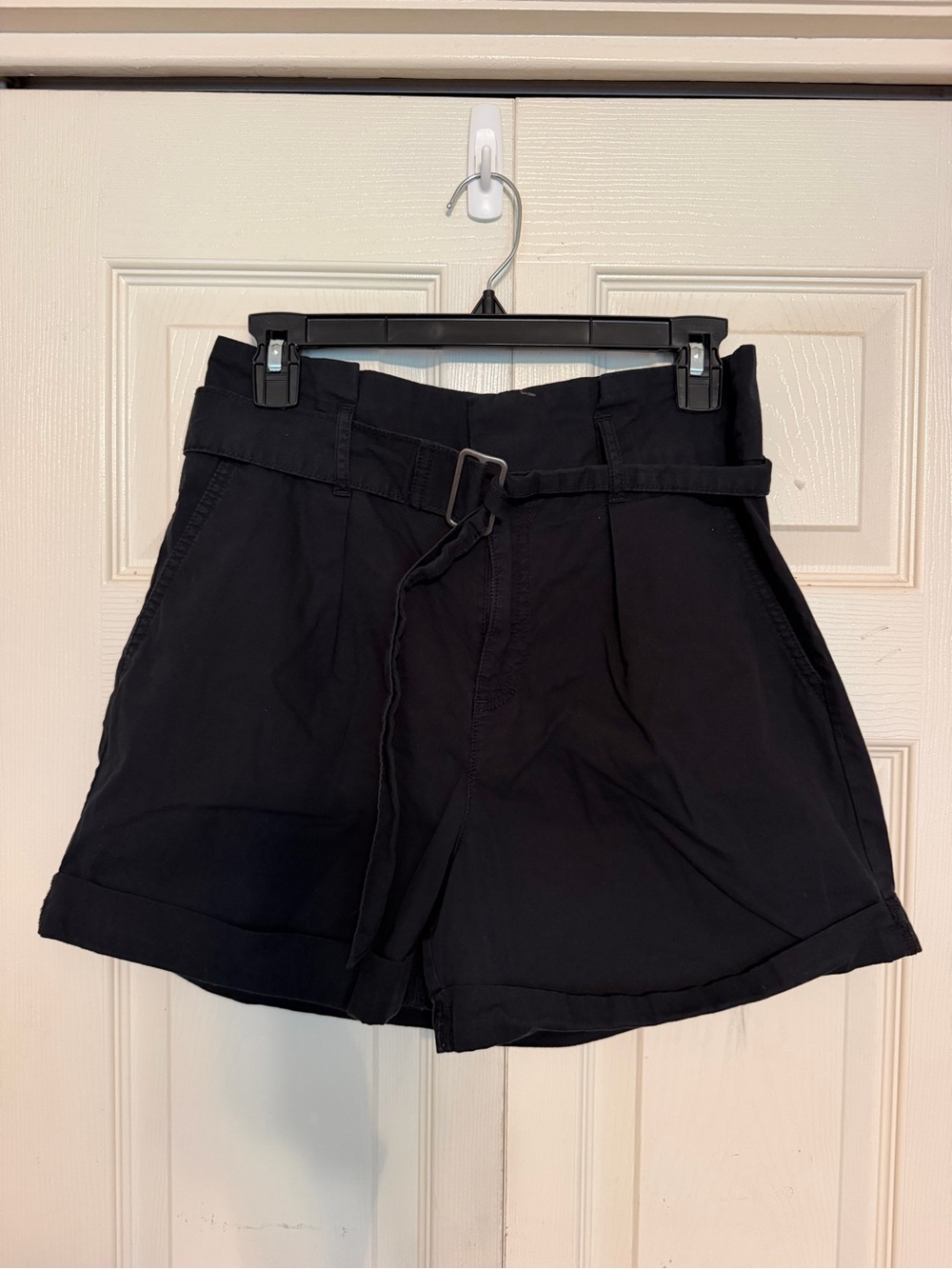 Banana Republic Black Paperbag Waist Shorts with Belt
